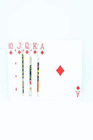 Diamond Royal Flush (All the same suit, sequence A-K-Q-J-T)の写真素材