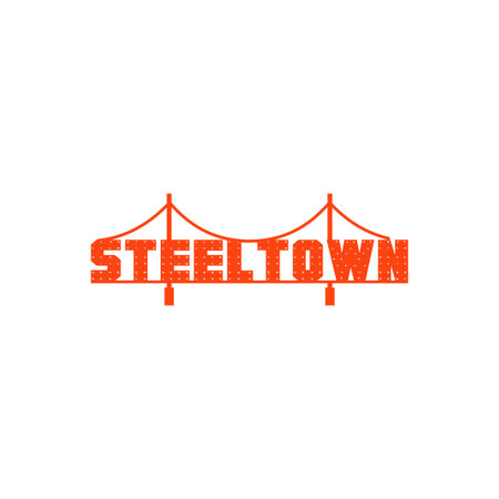 SteelTown Bridge Logo Design Vectorのイラスト素材
