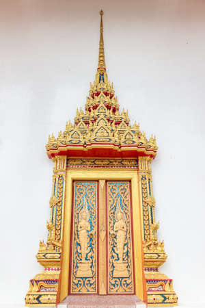 Thai stucco in temple of Krabi, Thailandの写真素材