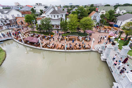 Bangkok,Thailand-October 12,2014 : People visit and dine at chocolate ville park and restaurant in Bangkok,Thailand.The chocolate ville park and restaurant opened in 2012.のeditorial素材