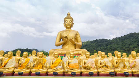 Buddha in Thai templeの写真素材