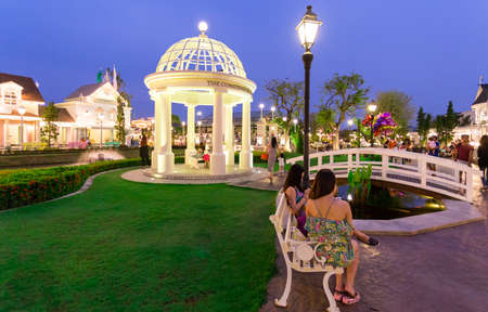 Bangkok, Thailand - Mar 29, 2015: People visit and dine at chocolate ville park and restaurant in Bangkok,Thailand.The chocolate ville park and restaurant opened in 2012.のeditorial素材