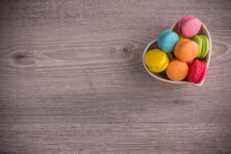 Colorful from mini macaroons in mini plateの写真素材