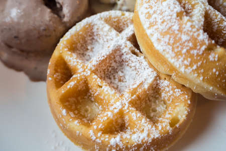 Freshly baked waffleの写真素材