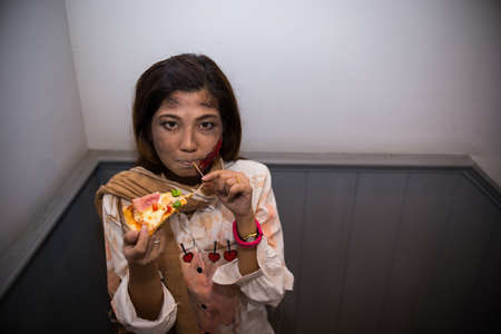 BANGKOK, THAILAND - OCTOBER 31, 2014: People take part in the Zombie at the chocolate ville park and restaurant on BANGKOK, THAILAND - OCTOBER 31, 2014.のeditorial素材