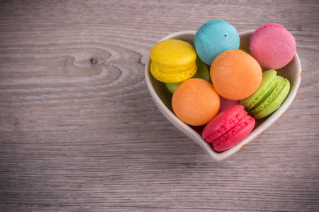 Colorful from mini macaroons in mini plateの写真素材