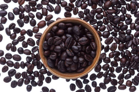 coffee beans isolated in white background