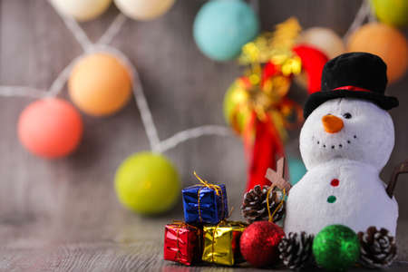 christmas background  on old woodの写真素材