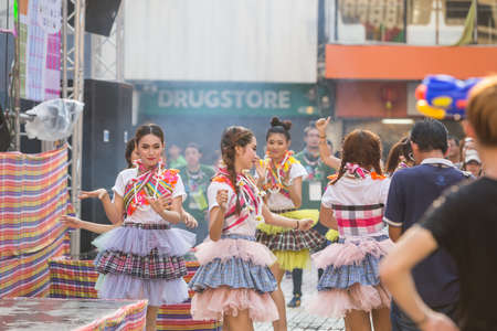 Bangkok, Thailand - April 13, 2016: Bangkok Songkran Festival Siam Square 2016, The Songkran festival is celebrated in Thailand as the traditional New Year's Day from 13 to 15 April.のeditorial素材