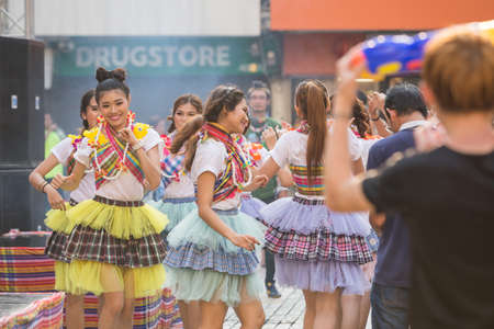 Bangkok, Thailand - April 13, 2016: Bangkok Songkran Festival Siam Square 2016, The Songkran festival is celebrated in Thailand as the traditional New Year's Day from 13 to 15 April.のeditorial素材