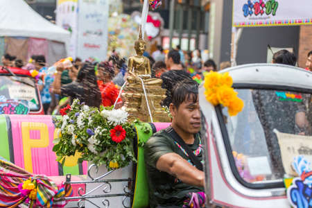 Bangkok, Thailand - April 13, 2016: Bangkok Songkran Festival Siam Square 2016, The Songkran festival is celebrated in Thailand as the traditional New Year's Day from 13 to 15 April.のeditorial素材