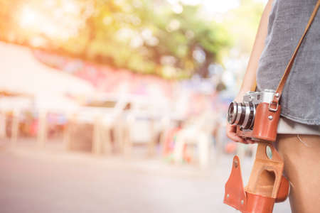 old camera vintage backgroundの写真素材