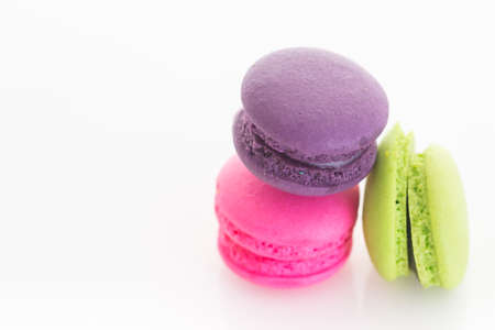 macaroons white color backgroundの写真素材