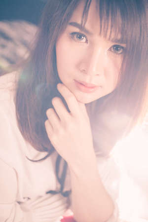 hair style,asia women vintage style color toneの写真素材