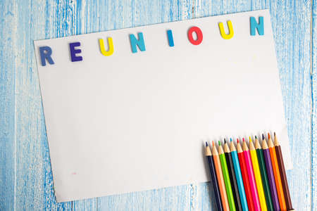 color pencils with space for text, colorful colored