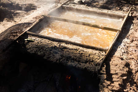 Salt production by boiling in the countryside.
