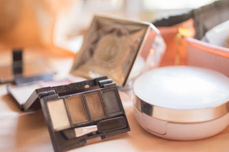 Make up Put on a light colored background.の写真素材