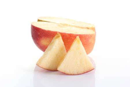 Red apple isolated on white background.の写真素材