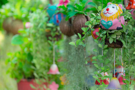 Colorful flowers for hanging to decorate the garden.の写真素材