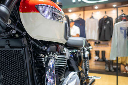 Bangkok, Thailand - November 30, 2018 :  TRIUMPH Motocycle and TRIUMPH Shop at Thailand International Motor Expo 2018 on Nov 30,2018 in Bangkok, Thailand.のeditorial素材