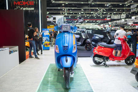 Bangkok, Thailand - November 30, 2018 :  Vespa motorcycle and accessory at Thailand International...