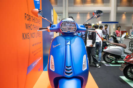 Bangkok, Thailand - November 30, 2018 :  Vespa motorcycle and accessory at Thailand International...