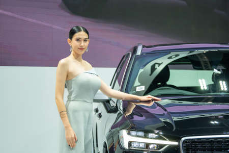 BANGKOK, THAILAND - Mar 28, 2019 : Unidentified model poses with a car at The 40th Thailand...