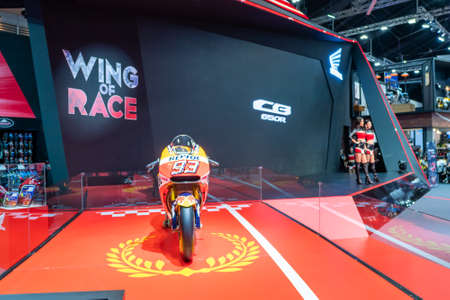 BANGKOK, THAILAND - Mar 28, 2019 : Close up Honda Event booth at The 40th Thailand International Motor Show in IMPACT Muang Thong Thani Hall, Bangkok, Thailand.のeditorial素材