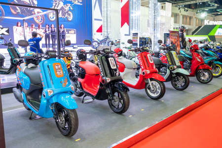 BANGKOK, THAILAND - Mar 28, 2019 : Front of Yamaha Event booth  at The 40th Thailand International Motor Show in IMPACT Muang Thong Thani Hall, Bangkok, Thailand.のeditorial素材