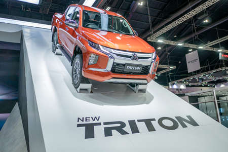 BANGKOK, THAILAND - Mar 28,2019 : Misibishi Triron car present at The 40th Thailand International...