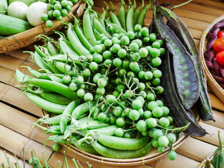 Close up of vegetable in a basketの写真素材