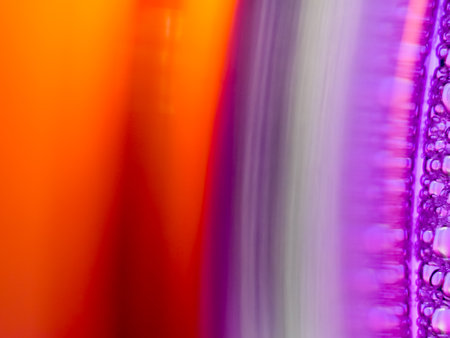 Close up water bubble  on color backgroundの写真素材