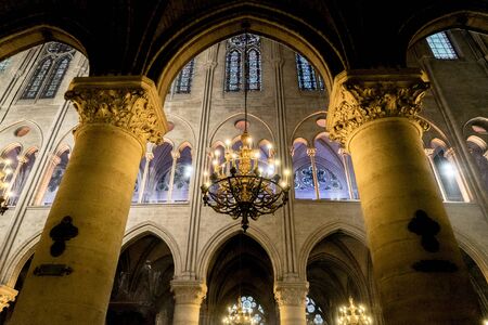 A chandelier in the cathedral of Paris