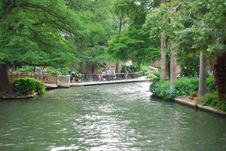 Canal Cruising in San Antonio, TX, USAのeditorial素材