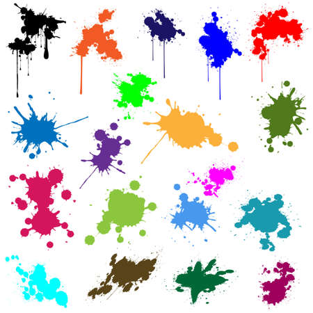 Set of ink in different colorsのイラスト素材