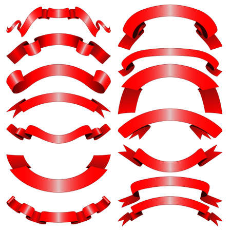 Decorative red ribbonsのイラスト素材