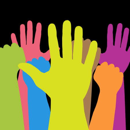 Colorful handsのイラスト素材