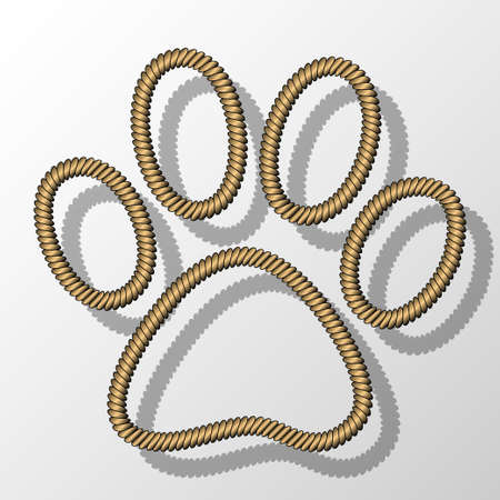 Paw Print-Ropeのイラスト素材