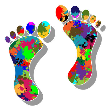 Colorful feetのイラスト素材