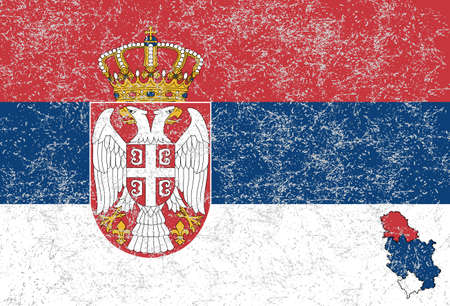Serbian flagのイラスト素材