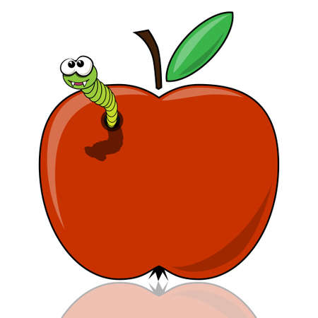 The worm in the appleのイラスト素材