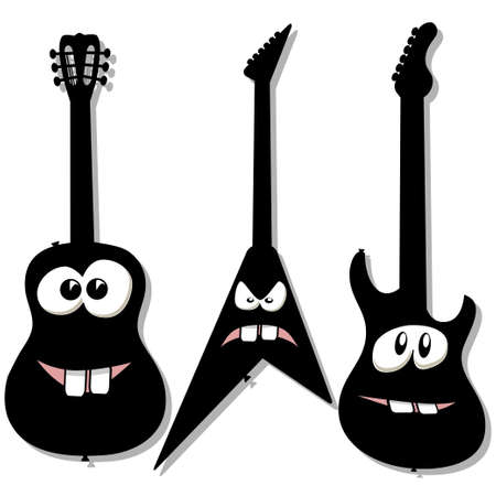 Cartoon character guitarsのイラスト素材