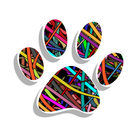 Colorful paw printのイラスト素材