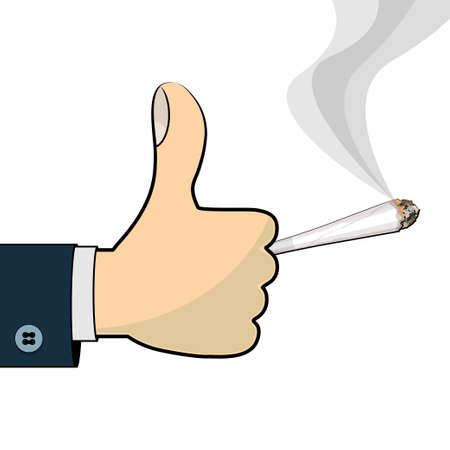 Thumb up for cannabisのイラスト素材