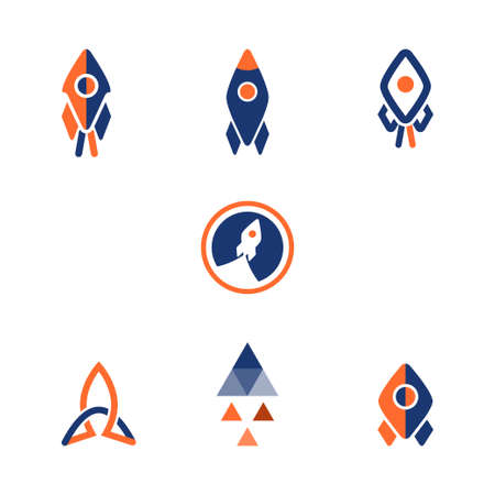A Logo rocket design isolated on plain background.のイラスト素材