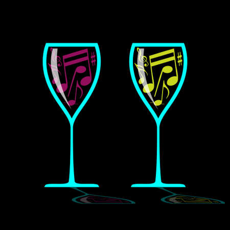 Glass of musicのイラスト素材