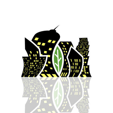A modern ecological cityのイラスト素材