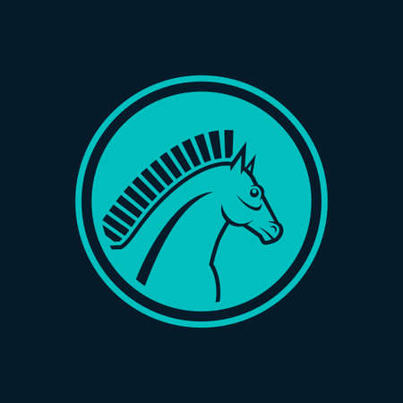 Blue horse-symbolのイラスト素材