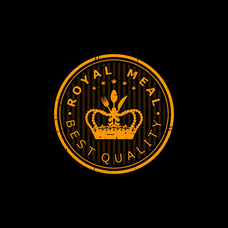 Design a royal meal. Illustration  design for a royal meal on a black backgroundのイラスト素材