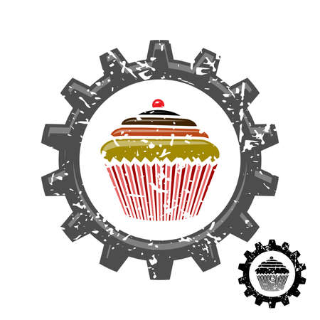 The cake industry industry on whiteのイラスト素材